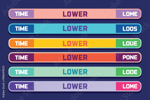 Vibrant lower thirds templates feature usernames in various colors for engaging content creation and presentation, colorful lower thirds set username templates, High-quality photo
