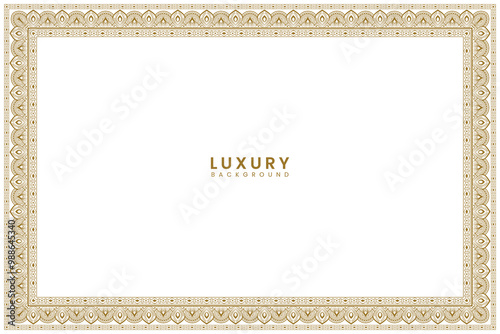 creative page Golden vintage wedding invitation card islamic certificate border line pattern illustration frame 