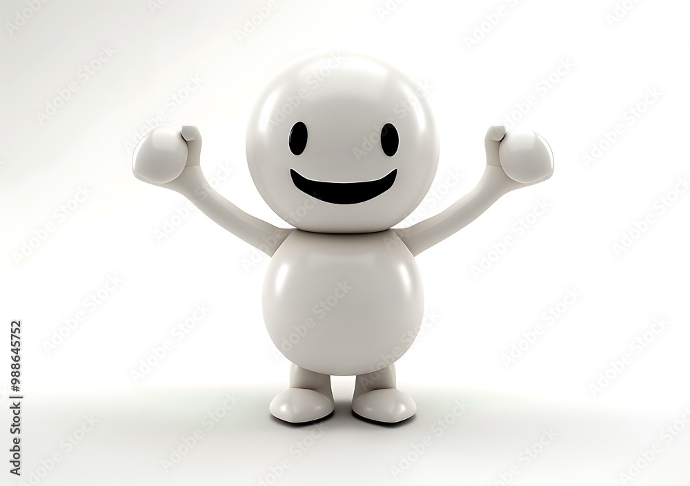 Happy 3D Character Celebrating Success Happy 3D Character Celebrating Success