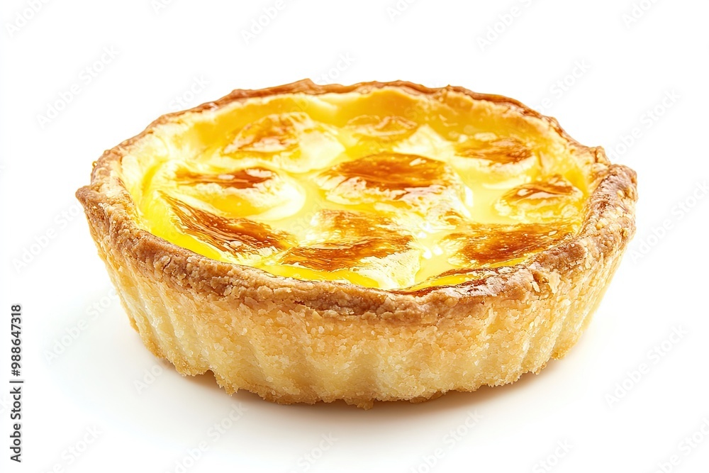 Japanese cheese tart isolated on white background Japanese cheese tart isolated on white background