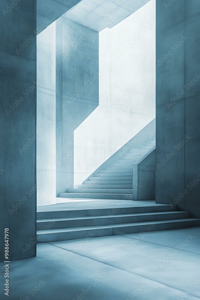 Fototapeta premium Modern Concrete Staircase Architecture Design
