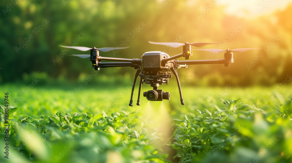 Dron przemysłowy unosi się nad polem, spryskując uprawy ekologiczne. Dzięki zaawansowanym rozwiązaniom, rolnicy mogą z łatwością monitorować i chronić swoje plony. Dron przemysłowy unosi się nad polem, spryskując uprawy ekologiczne. Dzięki zaawansowanym rozwiązaniom, rolnicy mogą z łatwością monitorować i chronić swoje plony.