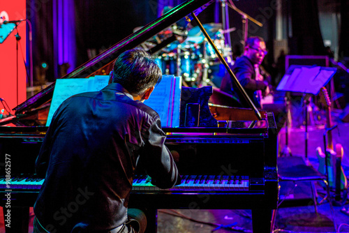 Young band performing on stage in Shanghai, China