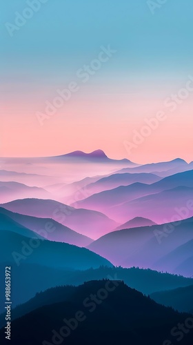 Layers of Mountains at Sunset