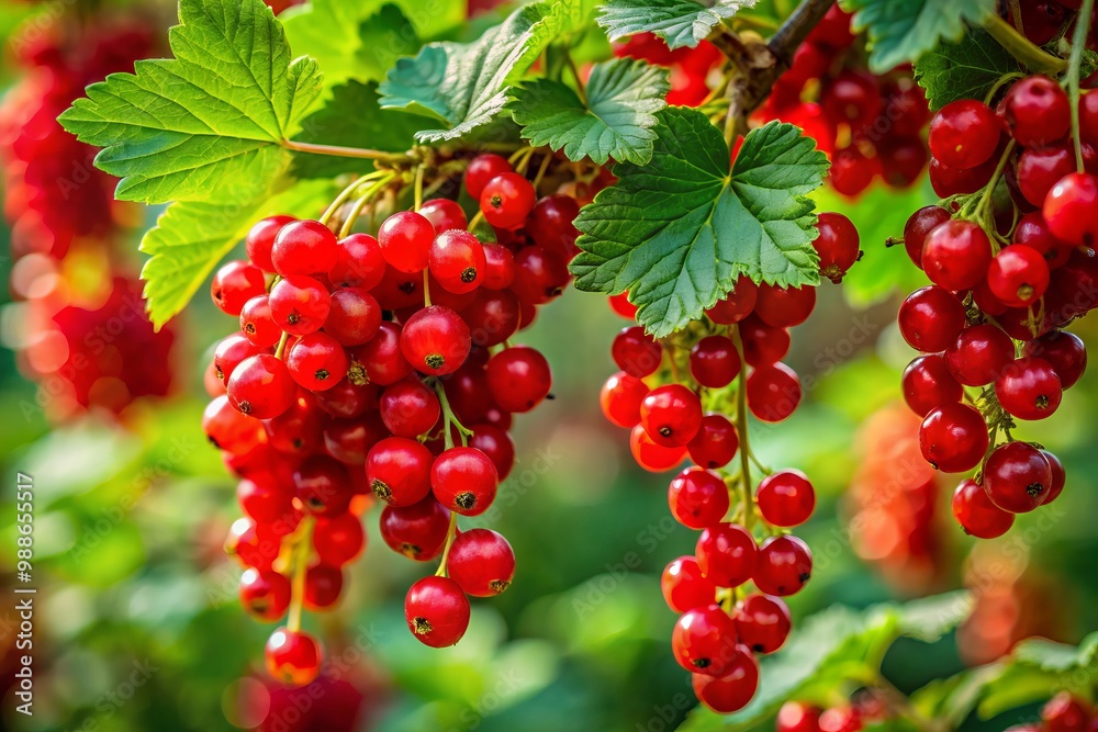 Vibrant red berries hang in abundance, clustered among verdant leaves and luxuriant vegetation, forming a breathtaking Vibrant red berries hang in abundance, clustered among verdant leaves and luxuriant vegetation, forming a breathtaking