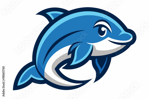 Beluga Whale head mascot logo design vector