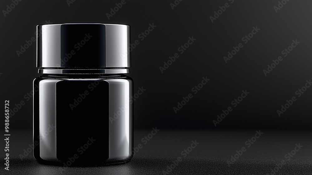 a premium grape seed oil capsule jar against a rich black background a premium grape seed oil capsule jar against a rich black background
