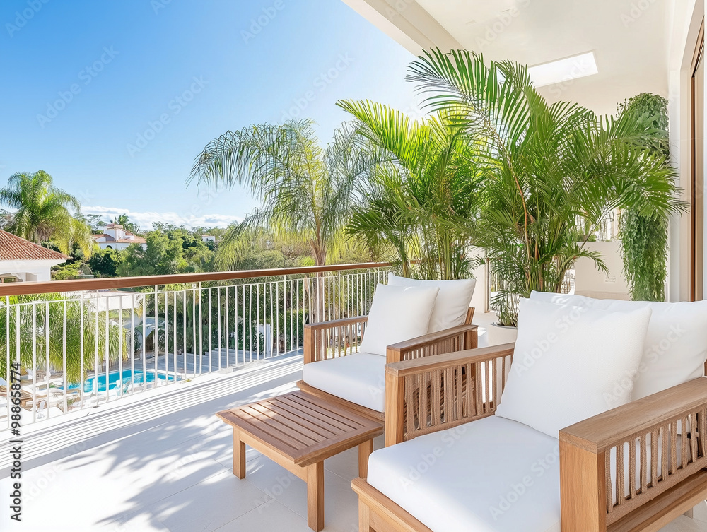 Fototapeta premium Terrace in modern home