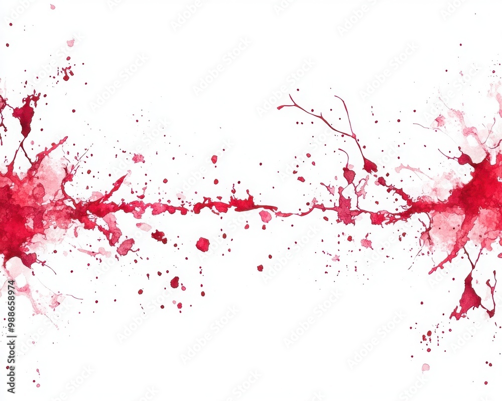 Naklejka premium Abstract red paint splashes white isolated background.