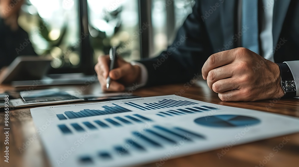 Businessman Analyzing Charts and Data - Close Up Photo Businessman Analyzing Charts and Data - Close Up Photo