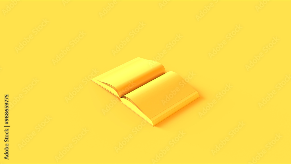 Yellow vivid book open pages library reading study education background 3d illustration render digital rendering Yellow vivid book open pages library reading study education background 3d illustration render digital rendering