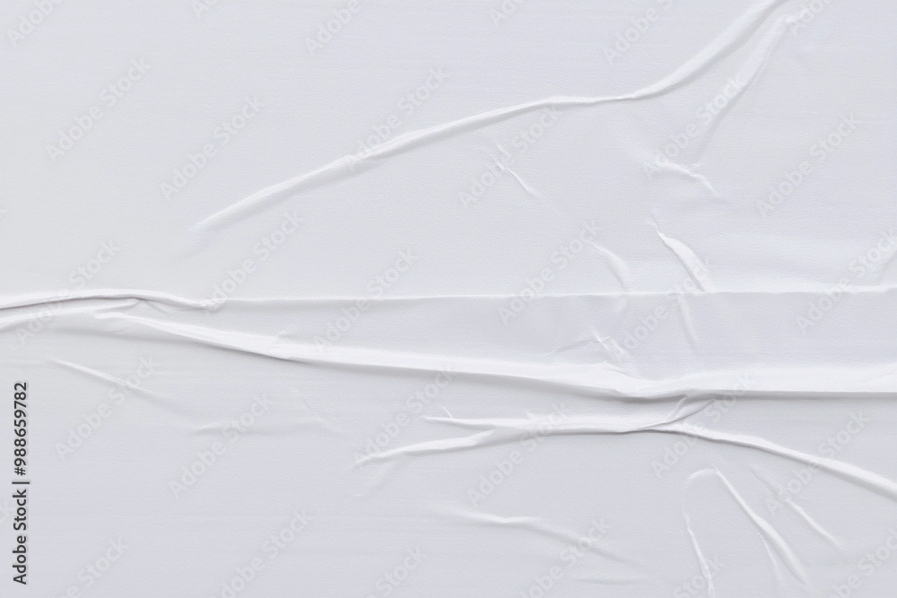 Fototapeta premium Minimal white glued paper poster texture sheet design.