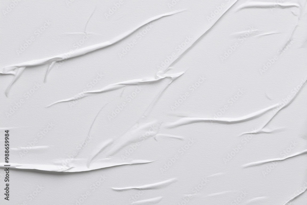 Fototapeta premium Textured white paper surface for glued poster design.