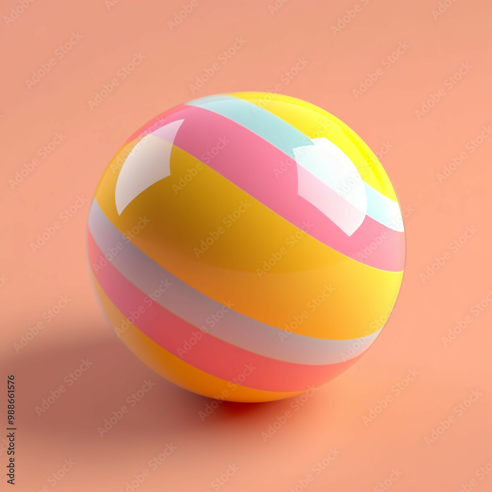 3D Bouncy Ball Icon: Fun Playtime Toy Illustration Logo 3D Bouncy Ball Icon: Fun Playtime Toy Illustration Logo
