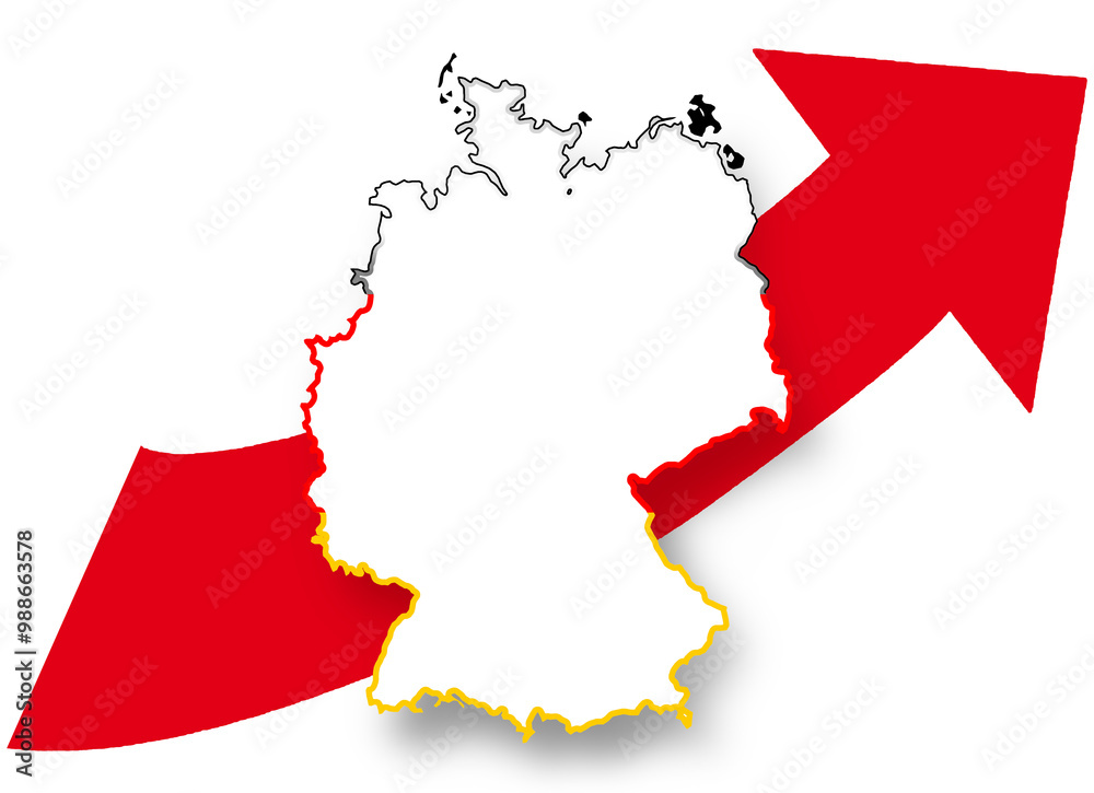 Obraz premium map of Germany outline simplified as the style of the AFD in german language: Alternative für Deutschland, as the politicial presidential elections of Germany named in german Bundestagswahl 