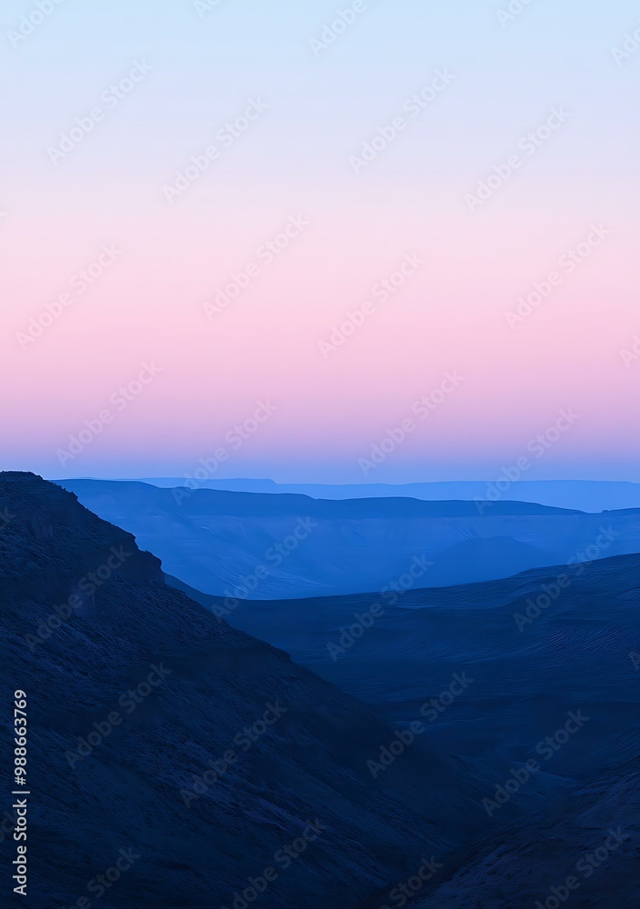 Fototapeta premium Mountain Landscape With Pink Sky