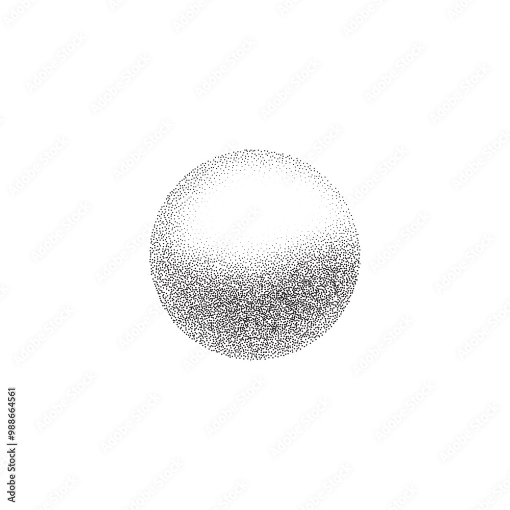 Ball or sphere with grainy effect.