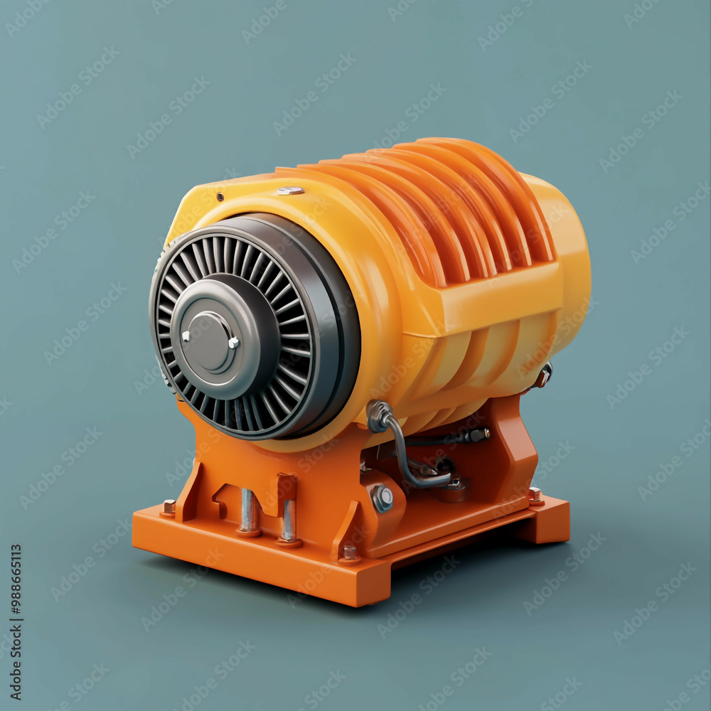 3D Motor Icon: Power and Motion Source Illustration Logo 3D Motor Icon: Power and Motion Source Illustration Logo