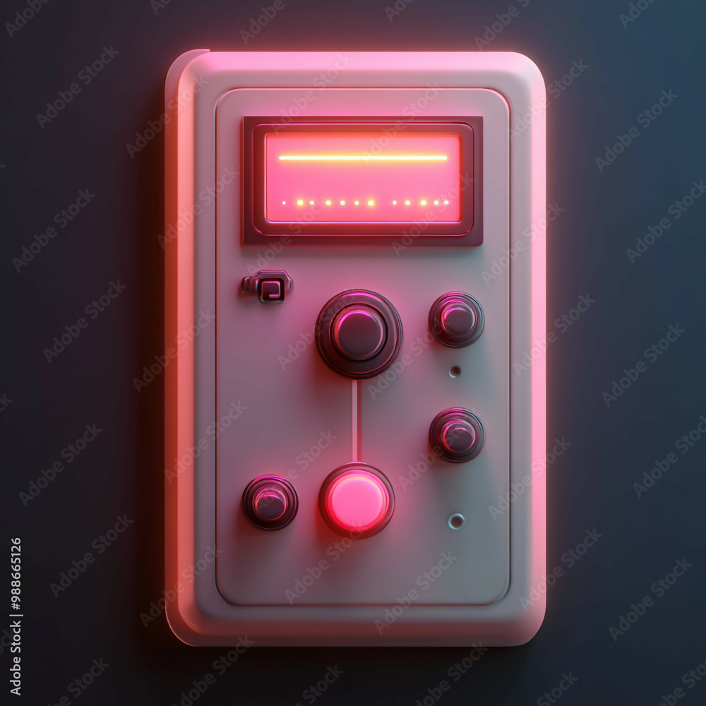 3D Panel Icon: Central Electrical Control Illustration Logo 3D Panel Icon: Central Electrical Control Illustration Logo