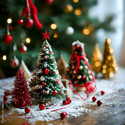 christmas tree with balls, Generative AI