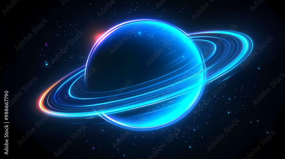 Glowing planet in a mysterious universe Glowing planet in a mysterious universe
