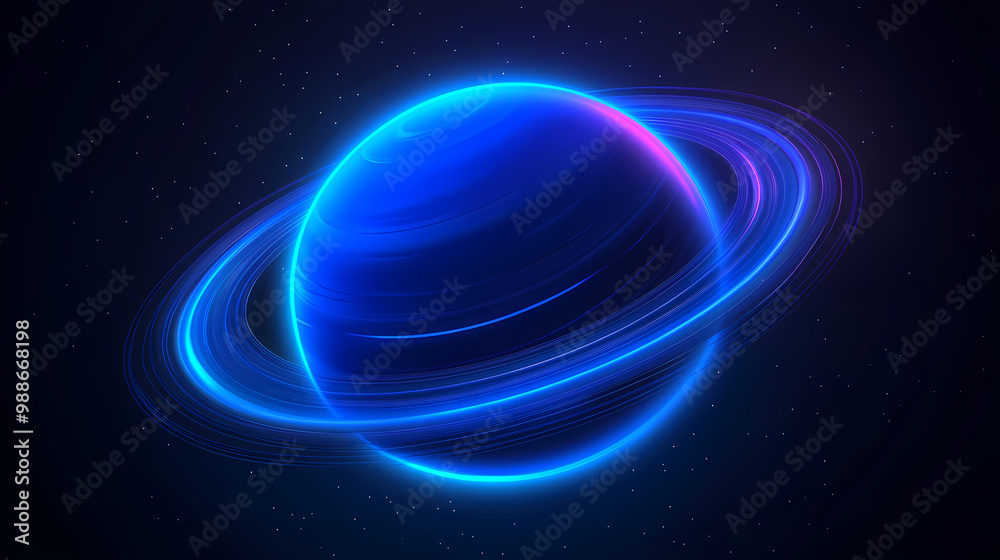 Fototapeta premium Glowing planet in a mysterious universe