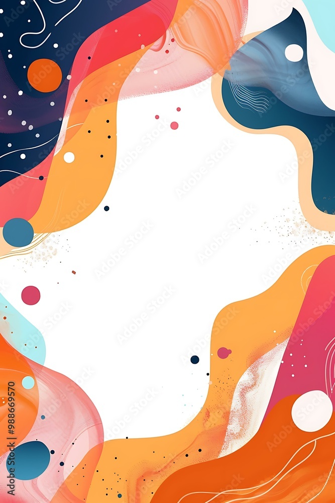Abstract Colorful Background Design With Wavy Shapes Abstract Colorful Background Design With Wavy Shapes