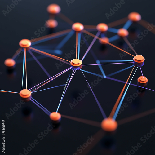 3D Diagram Icon: Visual Network Layout Illustration Logo