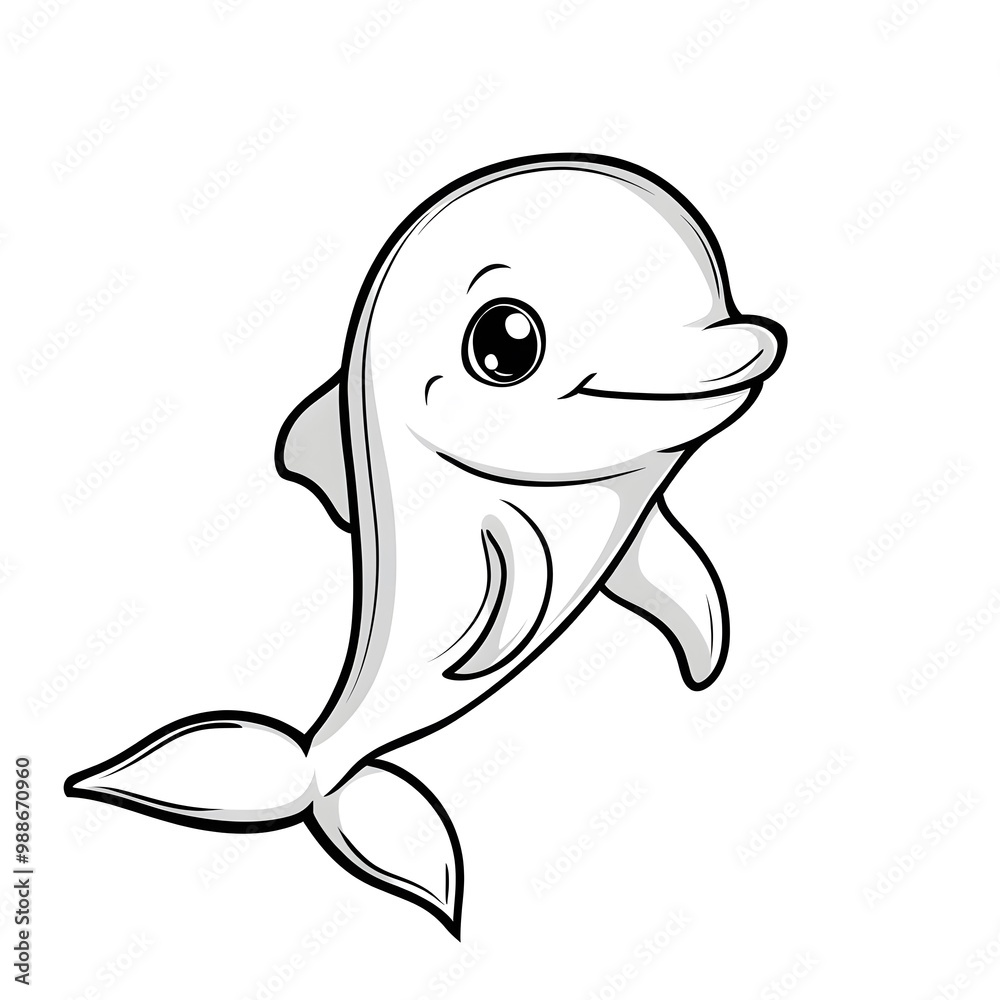 Cute Cartoon Dolphin Illustration Cute Cartoon Dolphin Illustration