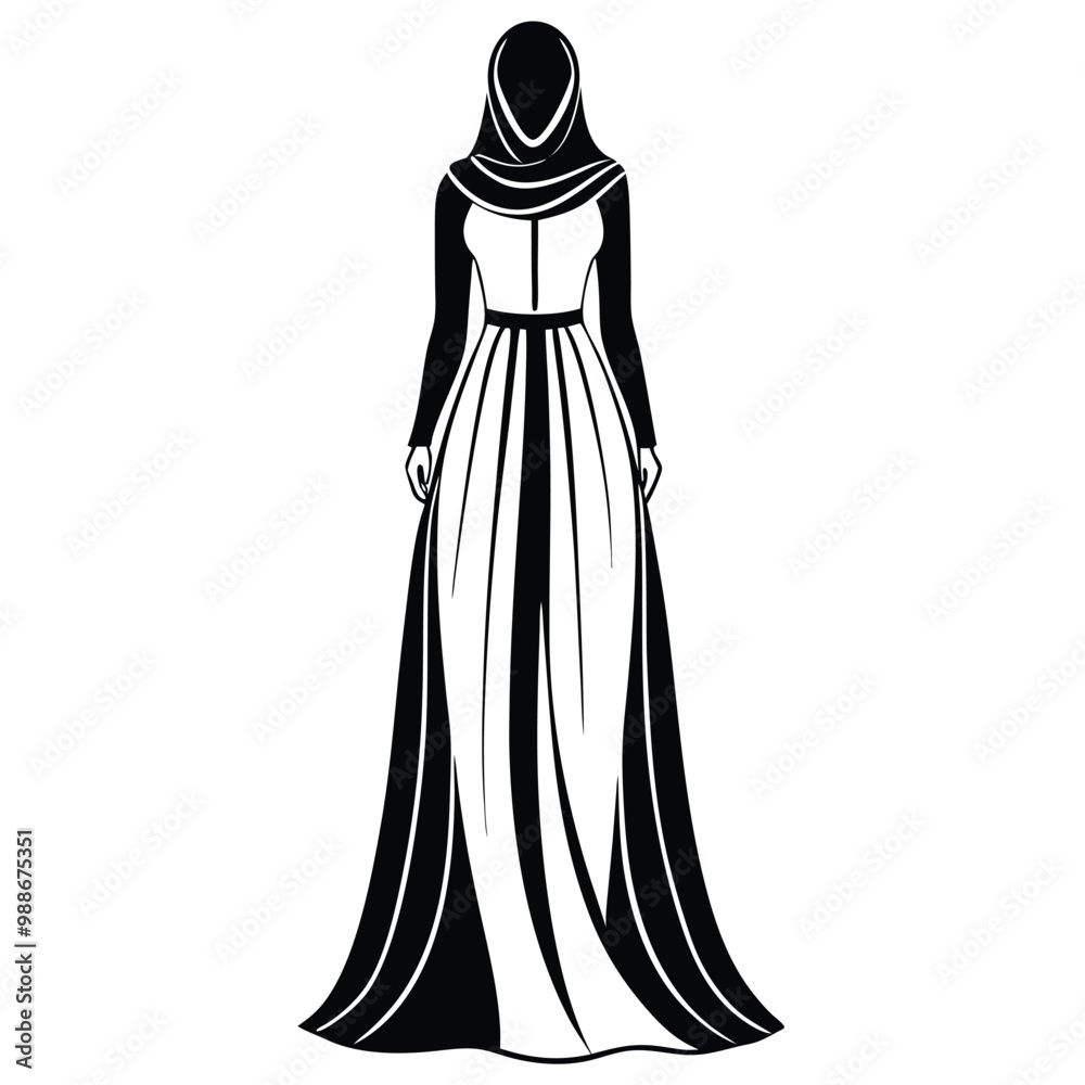 Explore the elegance of the Serenity Maxi Dress, a full-length gown perfect for modern ladies. This printable graphic design showcases a stylish and chic outfit ideal for various occasions.