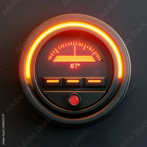3D Smart Meter Icon: Track Energy Usage Illustration Logo
