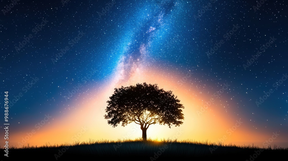 Milky Way Over a Silhouetted Tree Milky Way Over a Silhouetted Tree