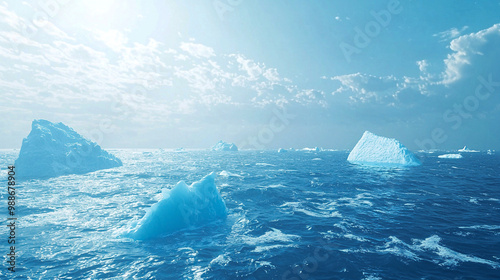iceberg in the sea, The polar ice caps are melting