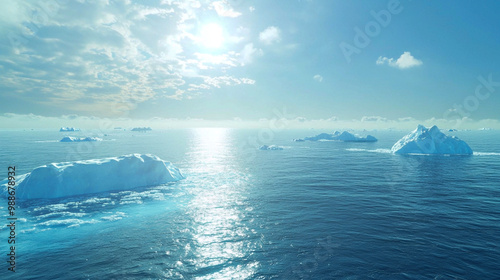 iceberg in the sea, The polar ice caps are melting