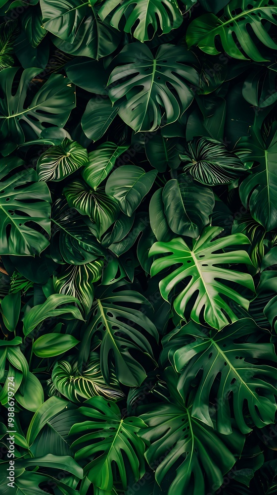 Green Tropical Leaves Background Pattern Green Tropical Leaves Background Pattern