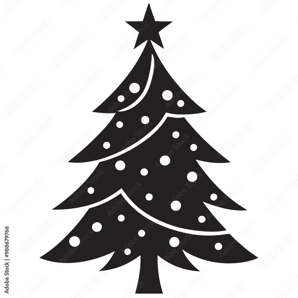 Obraz premium Christmas Tree Icons Vector Illustrations for Holiday Designs