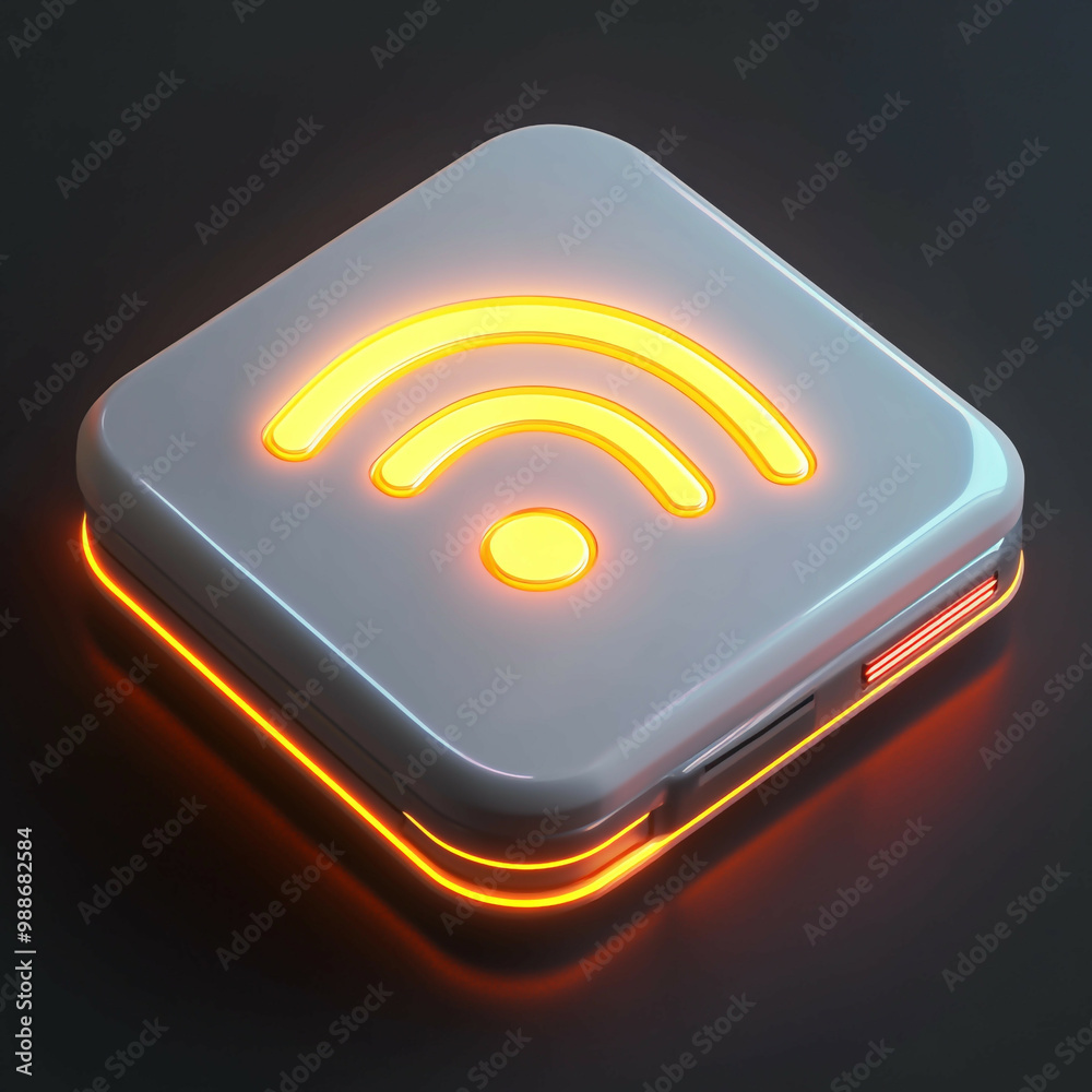 3D Access Point Icon: Expand Wireless Coverage Illustration Logo 3D Access Point Icon: Expand Wireless Coverage Illustration Logo