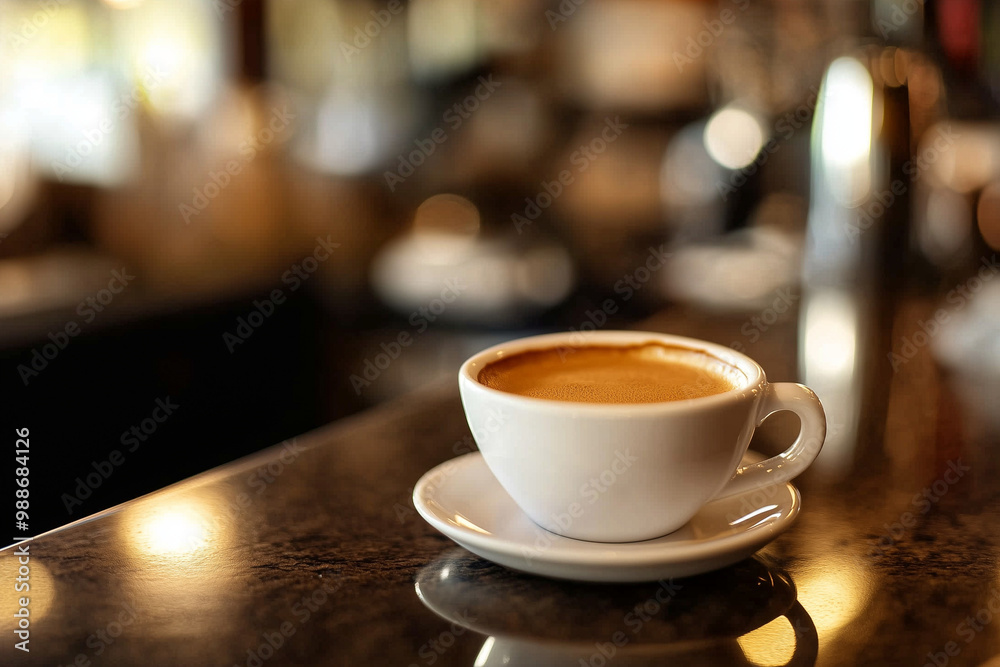 cup of coffee on the bar counter cup of coffee on the bar counter