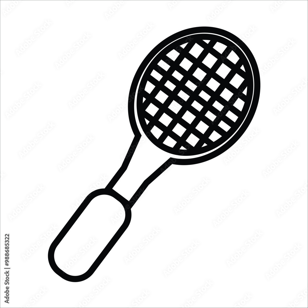 tennis racket vector icon line template