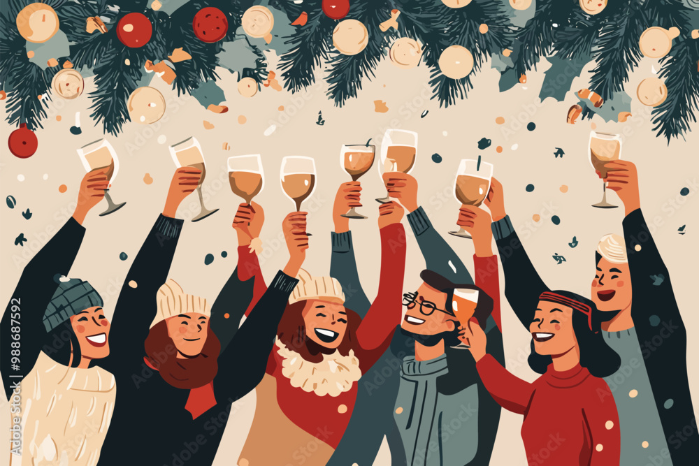A group of people toasting wine A group of people toasting wine