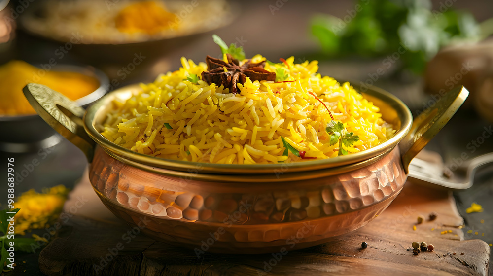Aromatic Yellow Rice with Star Anise Indian Cuisine Aromatic Yellow Rice with Star Anise Indian Cuisine