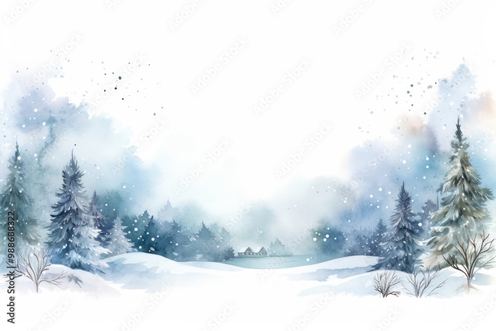 Fototapeta premium Snow landscape christmas outdoors.