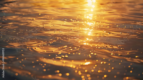 Golden Hour Reflections on Water Surface