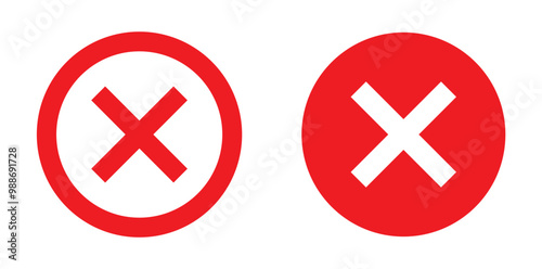 Wrong or Red Cross sign design stock illustration