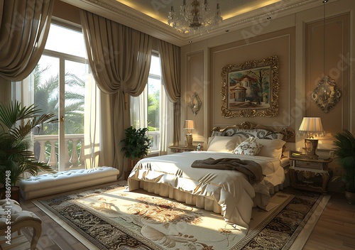 European-style luxury bedroom photo