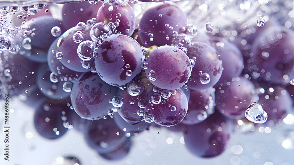 Close Up of Red Grapes in Water Close Up of Red Grapes in Water