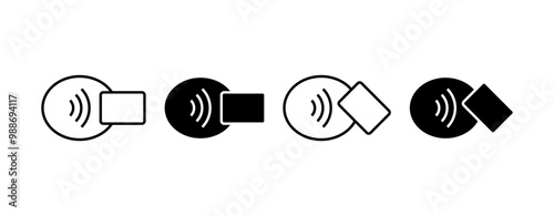 Payment sticker icon vector set. NFC payment symbol