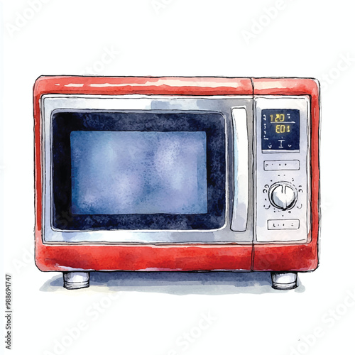 Microwave watercolor clipart illustration isolate