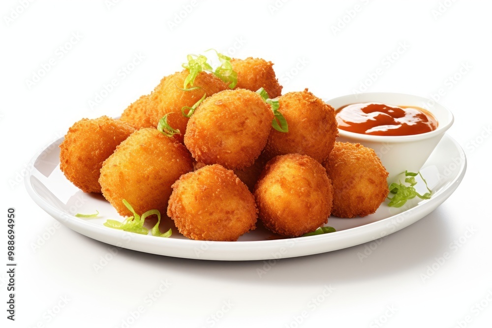 Appetizer food white background croquette. Appetizer food white background croquette.