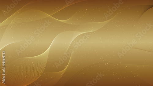 Gold luxury background abstract geometric shapes glitter light design wallpaper.Realistic layer elegant futuristic glossy light.Cover layout template.